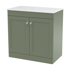 [BFCL826WMT] Swynnerton Traditional 2 Door Floor Standing Vanity Unit with White Marble Worktop, Choice of Size and Colour - Cutout