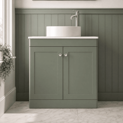 [BFCL826WMT] Swynnerton Traditional 2 Door Floor Standing Vanity Unit with White Marble Worktop, Choice of Size and Colour