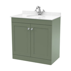 [BFCL826WR1] Swynnerton Traditional 2 Door Floor Standing Vanity Basin Unit with 1 Tap Hole White Marble Worktop and Basin, Choice of Size and Colour - Cutout