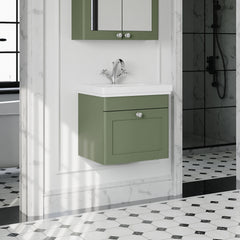 [BFCL891A] Swynnerton Traditional Wall Hung 1 Drawer Vanity Basin Unit with Fireclay Basin - Choice of Colour and Size - Lifestyle 3