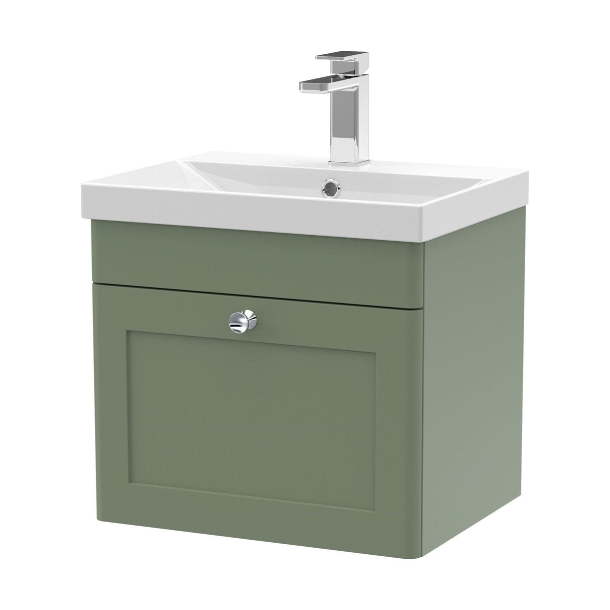 [BFCL891E] Swynnerton Traditional 1 Drawer Wall Hung Vanity Unit with Thin Edge Basin, Choice of Size and Colour - Cutout