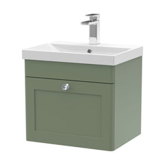 [BFCL891E] Swynnerton Traditional 1 Drawer Wall Hung Vanity Unit with Thin Edge Basin, Choice of Size and Colour - Cutout