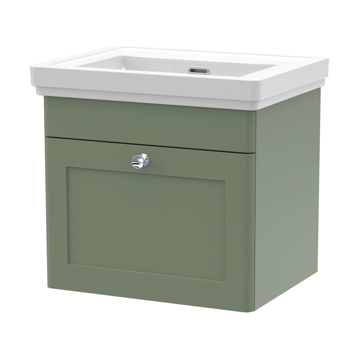 [BFCL891H] Swynnerton Traditional 1 Drawer Wall Hung Vanity Unit with 0 Tap Hole Traditional Fireclay Basin, Choice of Size and Colour - Cutout