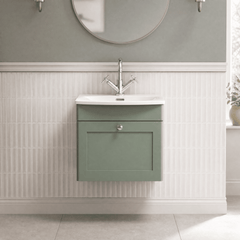 [BFCL891J] Swynnerton Traditional 1 Drawer Wall Hung Vanity Unit with Curved Basin, Choice of Colour