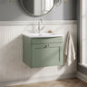 [BFCL891J] Swynnerton Traditional 1 Drawer Wall Hung Vanity Unit with Curved Basin, Choice of Colour - Silo