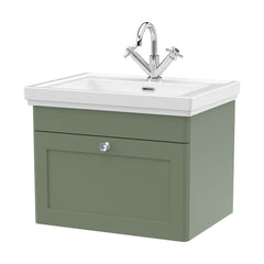 [BFCL894A] Swynnerton Traditional Wall Hung 1 Drawer Vanity Basin Unit with Fireclay Basin - Choice of Colour and Size - Cutout