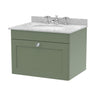 [BFCL894GR3] Swynnerton Traditional 1 Drawer Wall Hung Vanity Basin Unit with 3 Tap Hole Grey Marble Top Basin, Choice of Size and Colour - Cutout