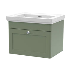 [BFCL894H] Swynnerton Traditional 1 Drawer Wall Hung Vanity Unit with 0 Tap Hole Traditional Fireclay Basin, Choice of Size and Colour - Cutout
