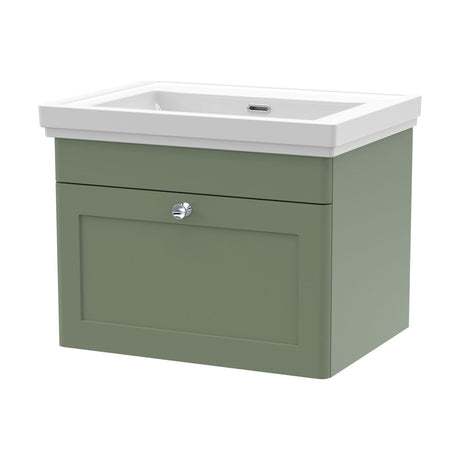[BFCL894H] Swynnerton Traditional 1 Drawer Wall Hung Vanity Unit with 0 Tap Hole Traditional Fireclay Basin, Choice of Size and Colour - Cutout