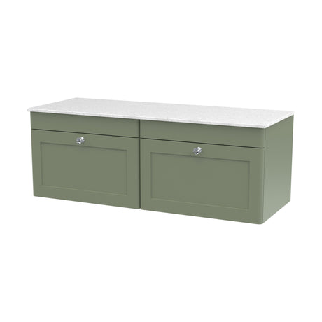 [BFCL894WMT2] Swynnerton Traditional 2 Drawer Wall Hung Vanity Unit with White Marble Worktop, 1200mm, Choice of Colour - Cutout