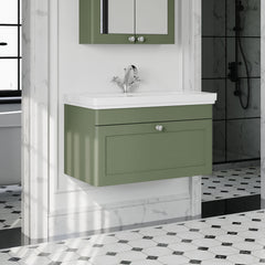 [BFCL896A] Swynnerton Traditional Wall Hung 1 Drawer Vanity Basin Unit with Fireclay Basin - Choice of Colour and Size - Lifestyle 3