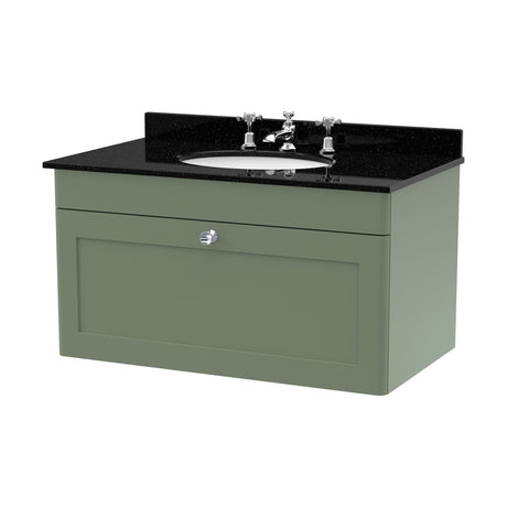 [BFCL896BR3] Swynnerton Traditional 1 Drawer Wall Hung Vanity Unit with Marble Basin - Choice of Size and Colour - Cutout