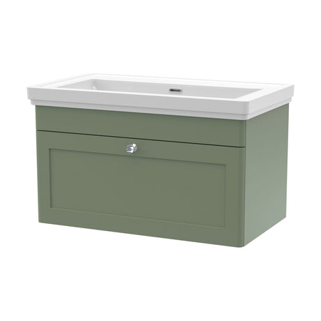 [BFCL896H] Swynnerton Traditional 1 Drawer Wall Hung Vanity Unit with 0 Tap Hole Traditional Fireclay Basin, Choice of Size and Colour - Cutout