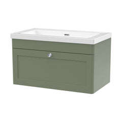 [BFCL896K] Swynnerton Traditional 1 Drawer Wall Hung Vanity Basin Unit with 0 Tap Hole Modern Fireclay Basin, Choice of Size and Colour - Cutout