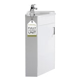 Gloss White Corner Bathroom Cloakroom Vanity Basin Unit - 1 or 2 Door Option