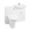 [BFCR001SB] Cloakroom Furniture Pack - Cabinet, Square Basin, WC Unit, Concealed Cistern, Back to Wall Pan and Soft Close Seat - Gloss White - Cutout
