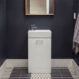 [BFCR058] One Door Cloakroom Vanity Basin Unit - 480mm - Gloss White - Silo