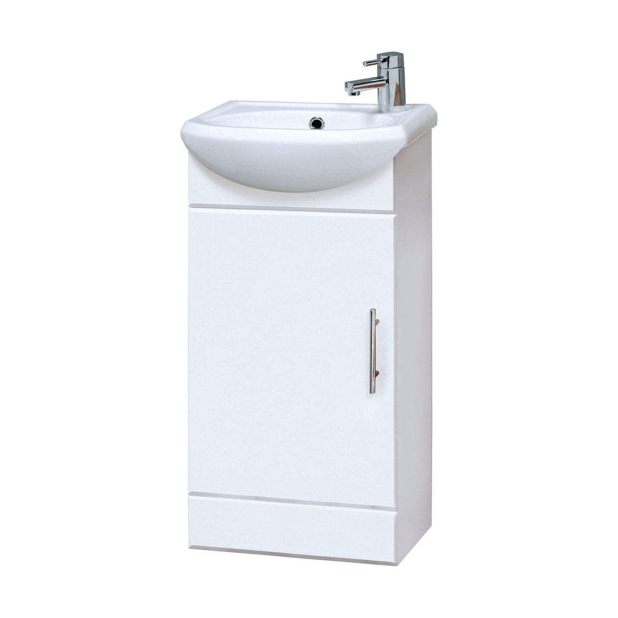 [BFCR100] Orbit 1 Door Modern Vanity Basin Unit, Gloss White, 400x780x200mm - Cutout