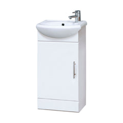 [BFCR100] Orbit 1 Door Modern Vanity Basin Unit, Gloss White, 400x780x200mm - Cutout