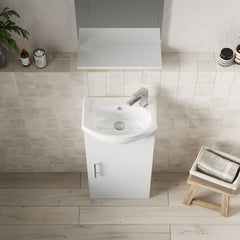 [BFCR100] Orbit 1 Door Modern Vanity Basin Unit, Gloss White, 400x780x200mm - Lifestyle 3