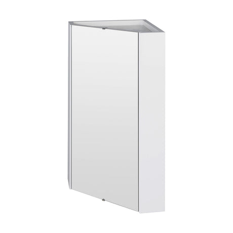 [BFCR118] Corner Wall Hung Mirror Cabinet in Gloss White by Balterley - Cutout