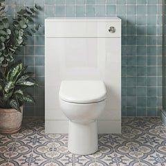 [BFCR142] Slimline WC Toilet Unit with Concealed Cistern, 500mm Compact Design, Gloss White Finish - Modern Style by Balterley - Silo