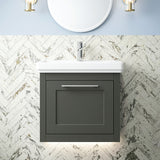 Blithbury Traditional Wall Hung Vanity Basin Unit with Fireclay Basin - Choice of Size, Colour and Basin Type