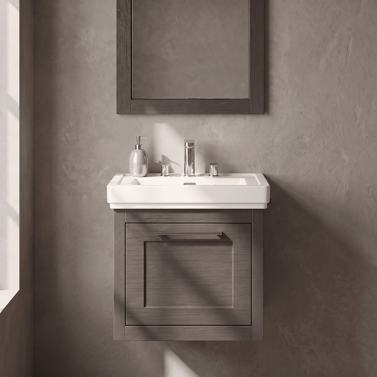 [BFCR1491B] Blithbury Traditional Wall Hung Vanity Basin Unit with Fireclay Basin - Choice of Size, Colour and Basin Type - Silo