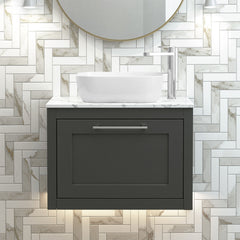 [BFCR1494CMT] Blithbury Traditional Bathroom Wall Hung Vanity Unit and Worktop - Choice of Size and Colour - Silo