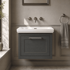 [BFCR1494H] Blithbury Traditional Wall Hung Vanity Basin Unit with Fireclay Basin - Choice of Size, Colour and Basin Type - Silo