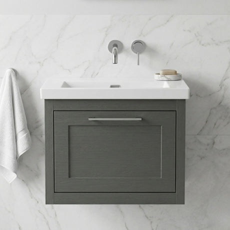 [BFCR1494K] Blithbury Traditional Bathroom Wall Hung Vanity with Modern Fireclay Basin Unit - Choice of Size, Colour and Basin Type - Silo