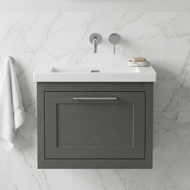[BFCR1494K] Blithbury Traditional Bathroom Wall Hung Vanity with Modern Fireclay Basin Unit - Choice of Size, Colour and Basin Type - Silo