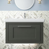Blithbury Traditional Wall Hung Vanity Basin Unit with Fireclay Basin - Choice of Size, Colour and Basin Type