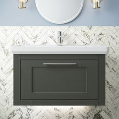 [BFCR1496A] Blithbury Traditional Wall Hung Vanity Basin Unit with Fireclay Basin - Choice of Size, Colour and Basin Type - Silo