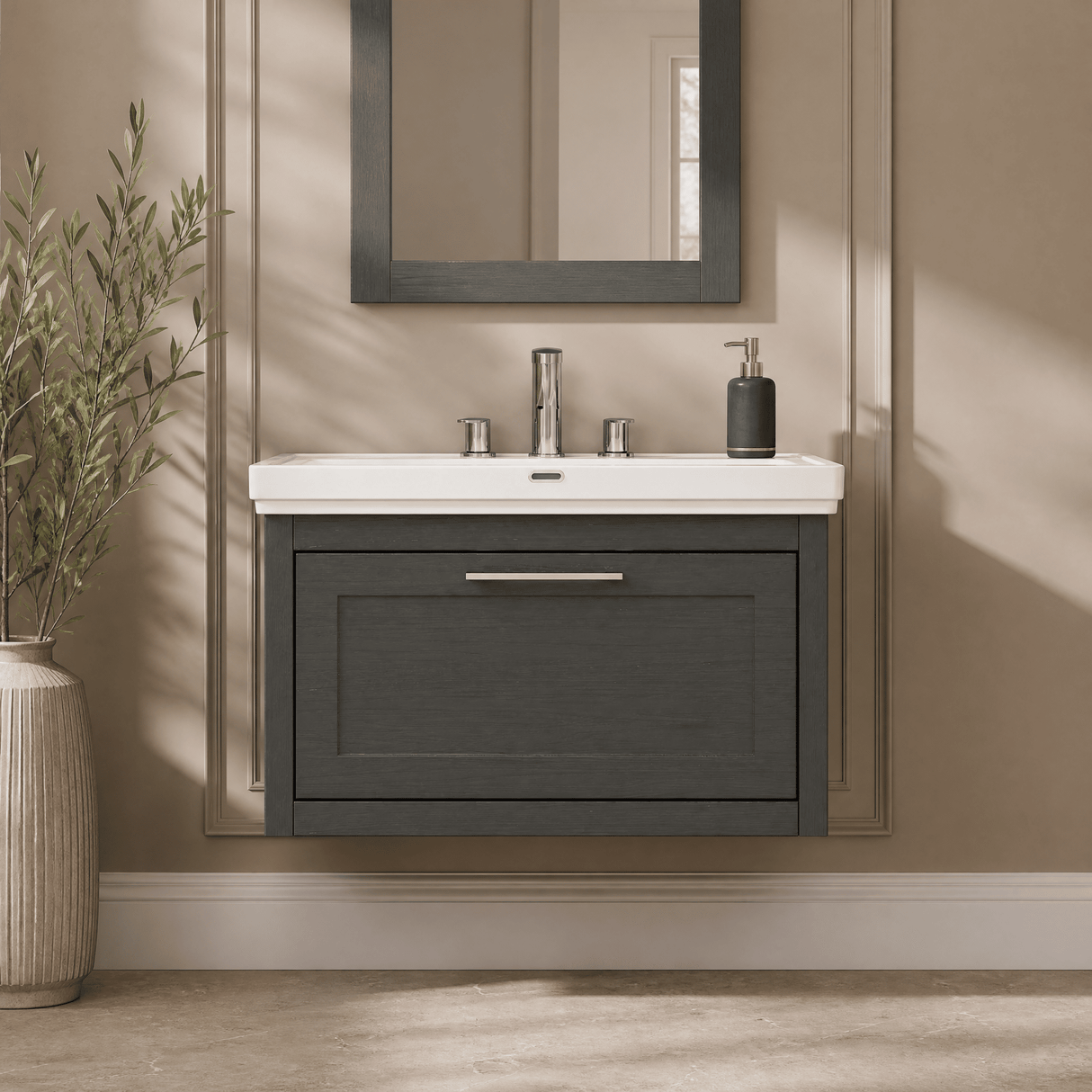 [BFCR1496B] Blithbury Traditional Wall Hung Vanity Basin Unit with Fireclay Basin - Choice of Size, Colour and Basin Type - Silo