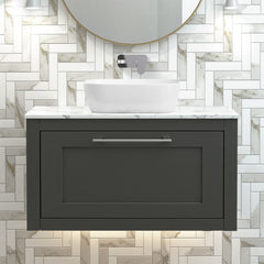 [BFCR1496CMT] Blithbury Traditional Bathroom Wall Hung Vanity Unit and Worktop - Choice of Size and Colour - Silo