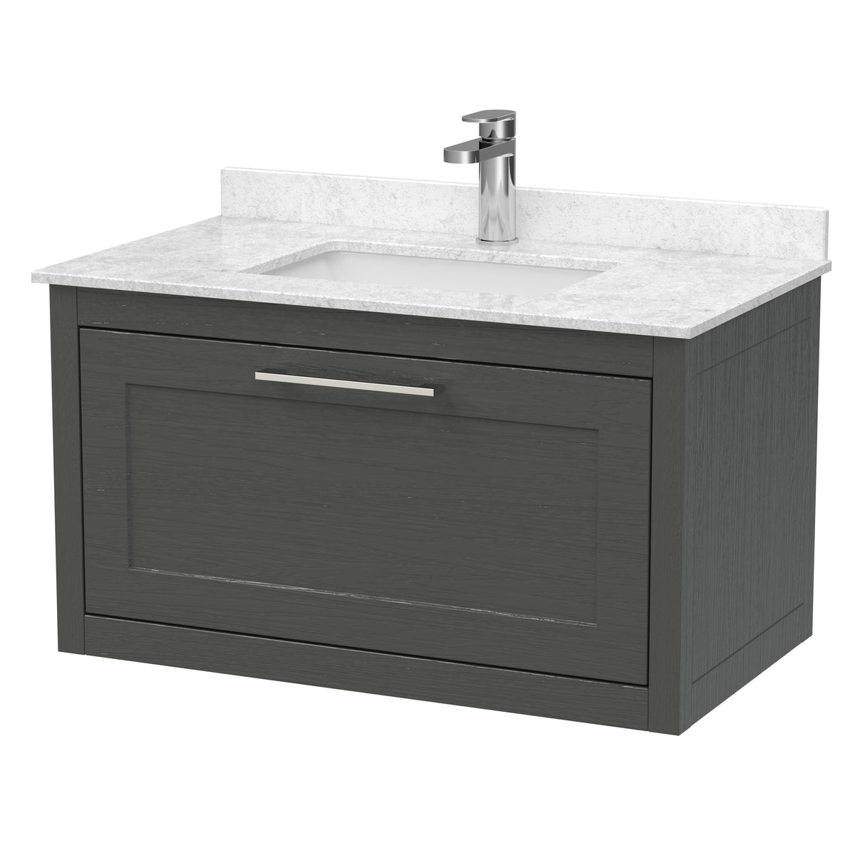 Traditional Bathroom Wall Hung Vanity Unit and Marble Worktop Basin - Choice of Size and Colour