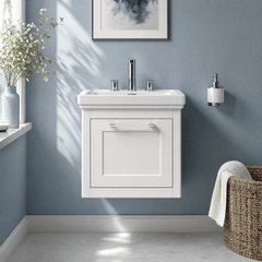 [BFCR191B] Blithbury Traditional Wall Hung Vanity Basin Unit with Fireclay Basin - Choice of Size, Colour and Basin Type - Silo