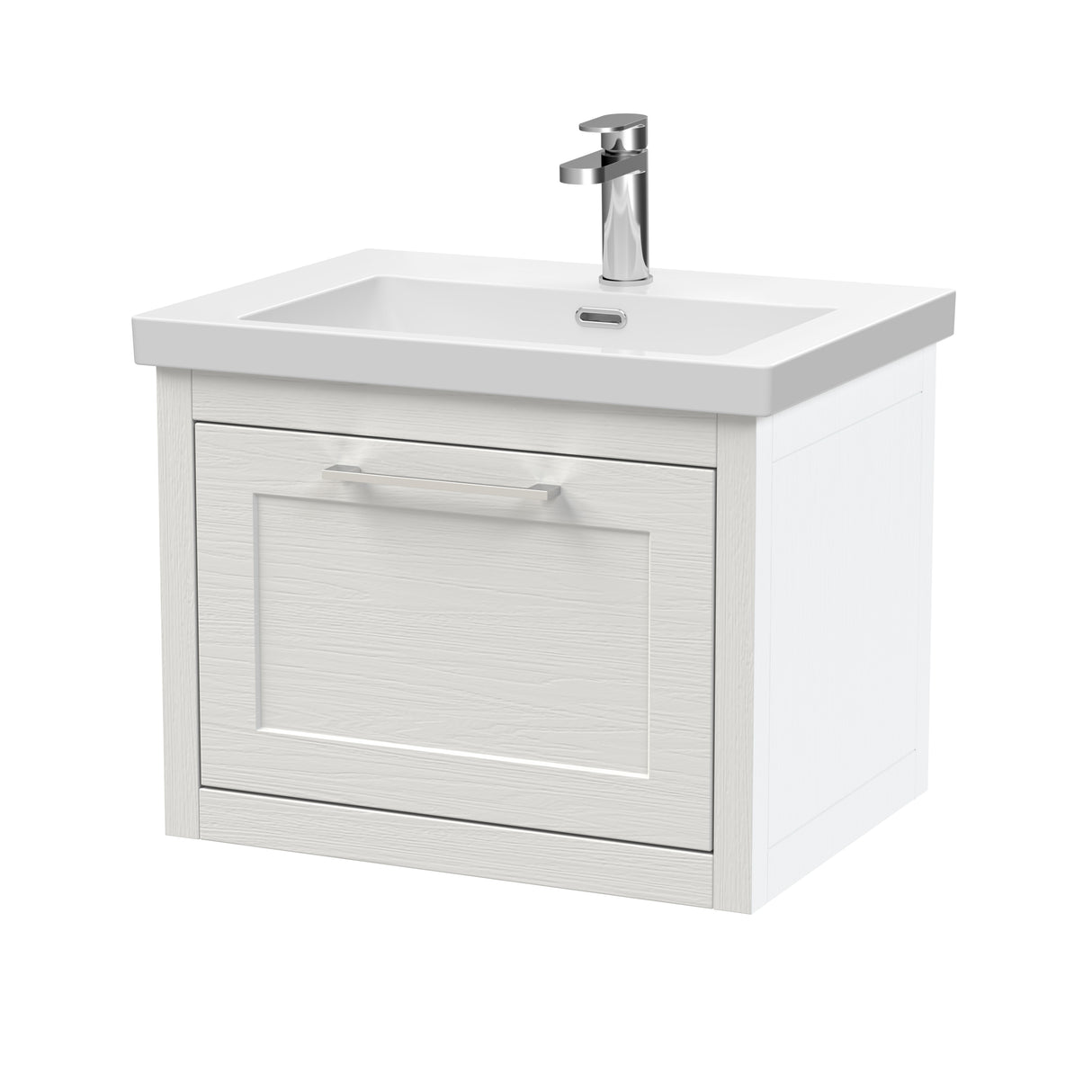 Traditional Bathroom Wall Hung Vanity with Modern Fireclay Basin Unit - Choice of Size, Colour and Basin Type