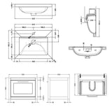 Traditional Bathroom Wall Hung Vanity with Modern Fireclay Basin Unit - Choice of Size, Colour and Basin Type