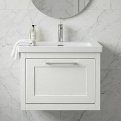 [BFCR194L] Blithbury Traditional Bathroom Wall Hung Vanity with Modern Fireclay Basin Unit - Choice of Size, Colour and Basin Type - Silo