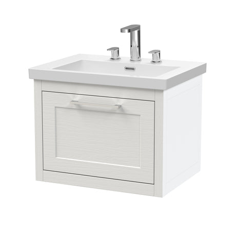 Traditional Bathroom Wall Hung Vanity with Modern Fireclay Basin Unit - Choice of Size, Colour and Basin Type