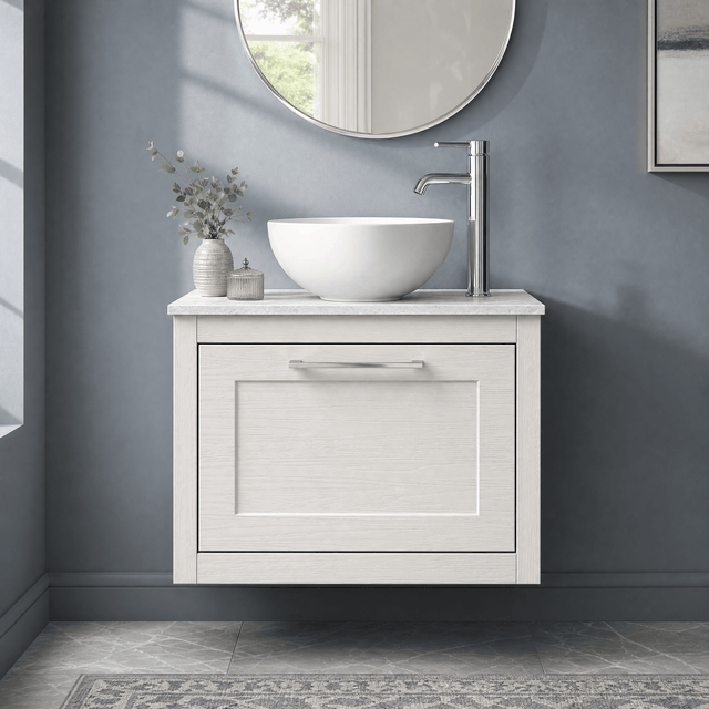 [BFCR194WMT] Blithbury Traditional Bathroom Wall Hung Vanity Unit and Worktop - Choice of Size and Colour - Silo