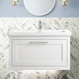 Blithbury Traditional Wall Hung Vanity Basin Unit with Fireclay Basin - Choice of Size, Colour and Basin Type