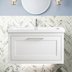 [BFCR196A] Blithbury Traditional Wall Hung Vanity Basin Unit with Fireclay Basin - Choice of Size, Colour and Basin Type - Silo