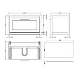 Traditional Bathroom Wall Hung Vanity Unit and Worktop - Choice of Size and Colour