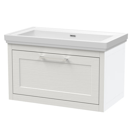Traditional Wall Hung Vanity Basin Unit with Fireclay Basin - Choice of Size, Colour and Basin Type