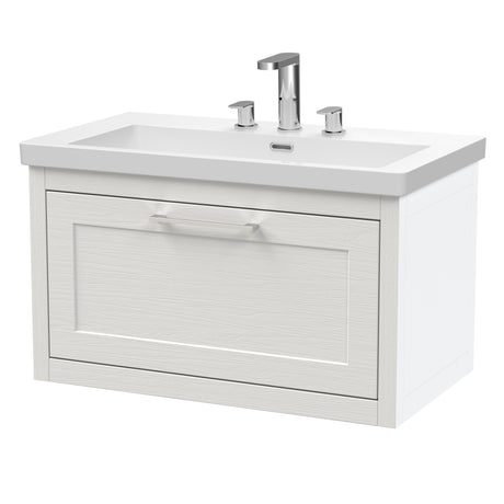 Traditional Bathroom Wall Hung Vanity with Modern Fireclay Basin Unit - Choice of Size, Colour and Basin Type