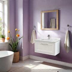 [BFCR196WS1] Blithbury Traditional Bathroom Wall Hung Vanity Unit and Marble Worktop Basin - Choice of Size and Colour - Lifestyle 1