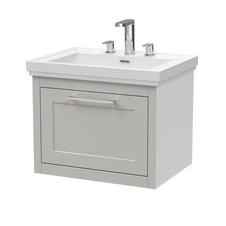 Traditional Wall Hung Vanity Basin Unit with Fireclay Basin - Choice of Size, Colour and Basin Type